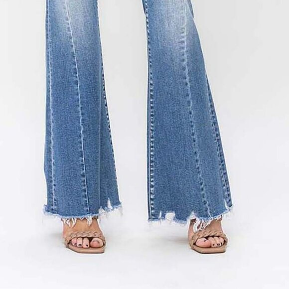 NWT Flying Monkey High Rise Panel Flare Jeans - Picture 9 of 16